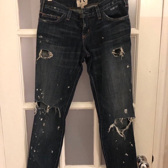 Current Elliott The Skinny Jean Paint Distressed - Picture 1 of 3